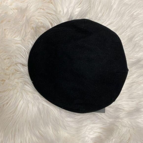 Black Wool Cabbie Hat - Picture 3 of 4